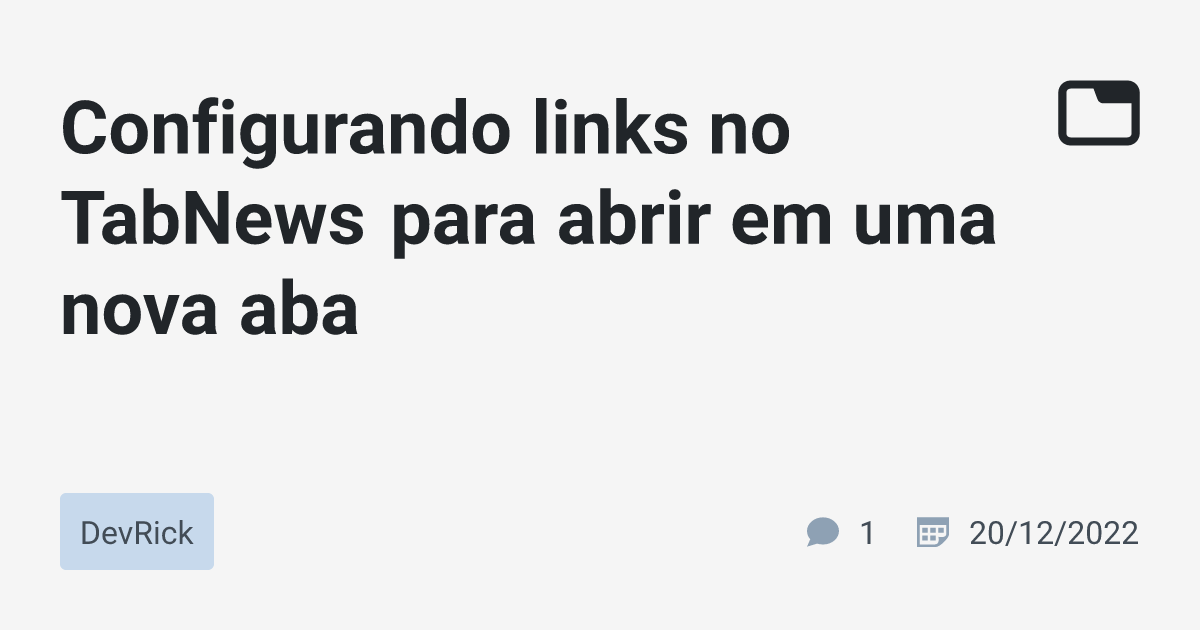 Configurando Links No Tabnews Para Abrir Em Uma Nova Aba Devrick