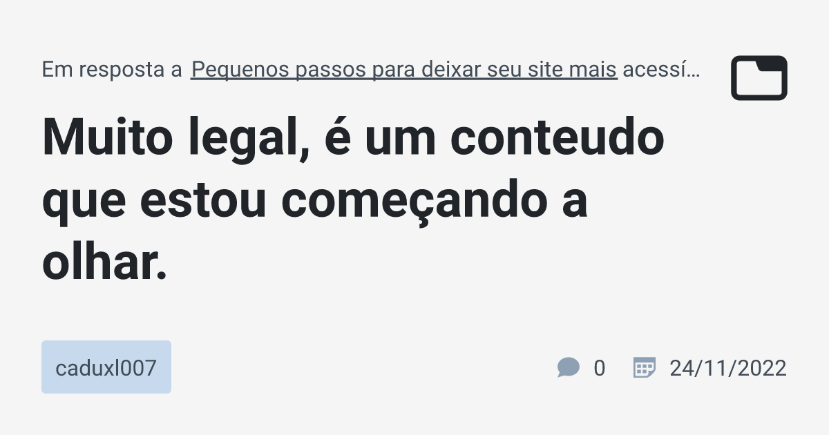 Muito legal é um conteudo que estou começando a olhar caduxl007