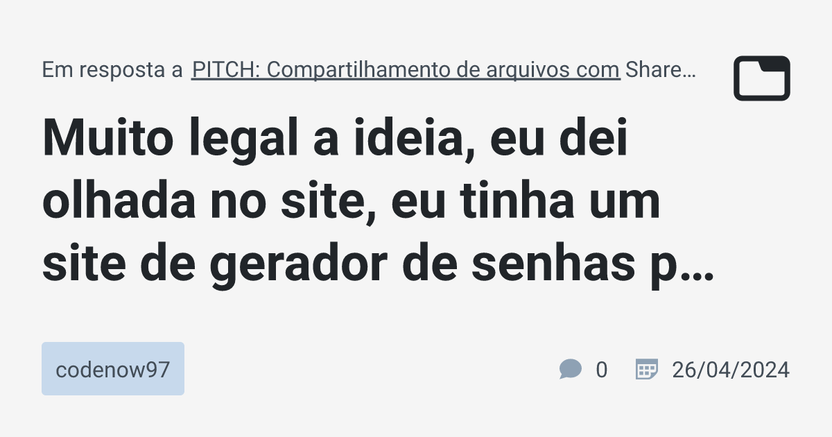 Muito Legal A Ideia Eu Dei Olhada No Site Eu Tinha Um Site De Gerador