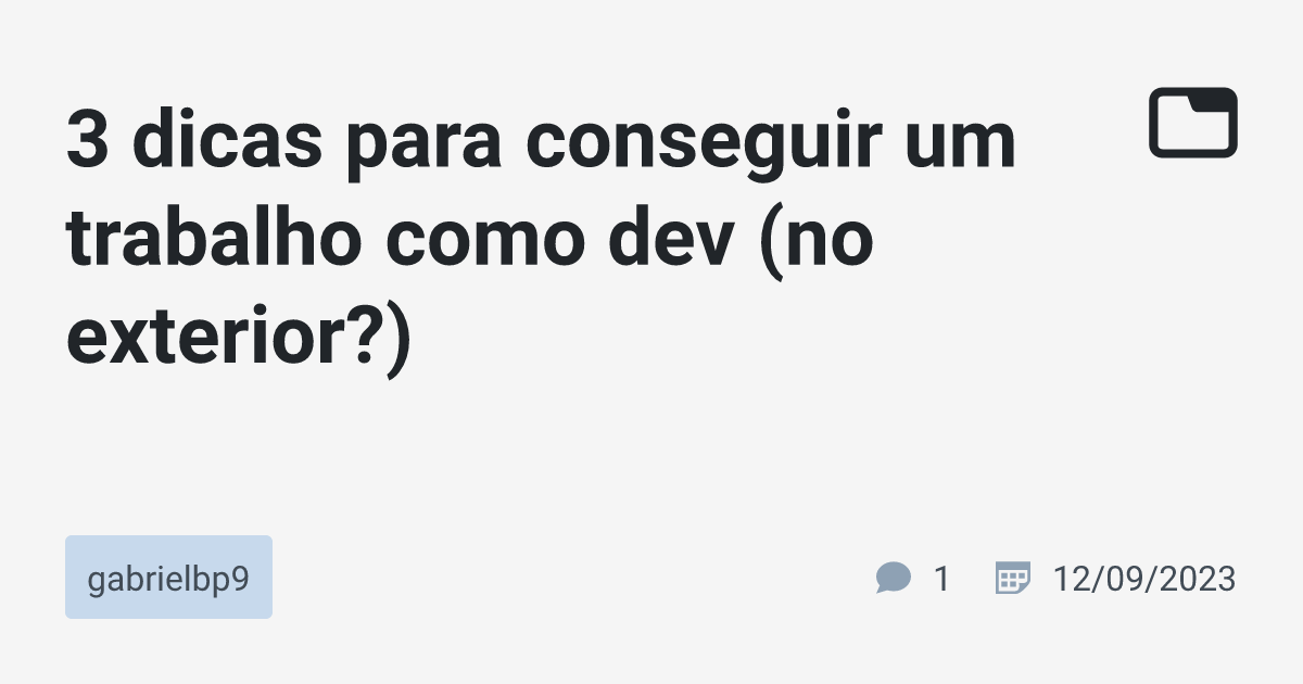 3 Dicas Para Conseguir Um Trabalho Como Dev No Exterior Gabrielbp9