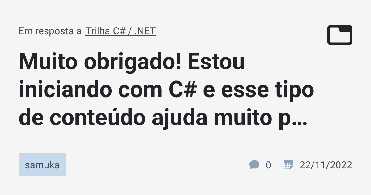 Muito Obrigado Estou Iniciando C E Esse Tipo De Conte Do Ajuda