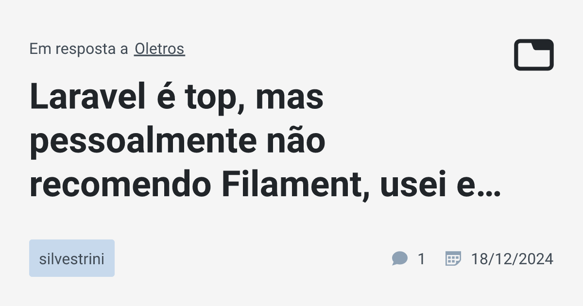 Laravel Top Mas Pessoalmente N O Recomendo Filament Usei Em Um