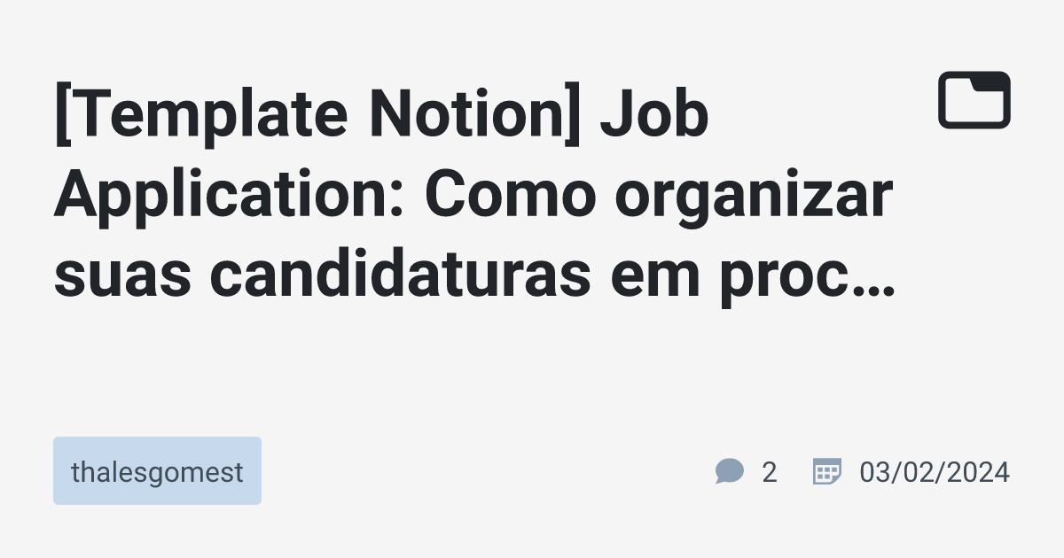 Template Notion Job Application Como Organizar Suas Candidaturas Em