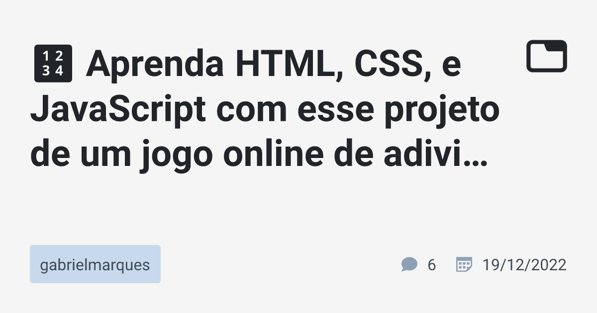 Como criar um jogo SIMPLES usando JavaScript e HTML