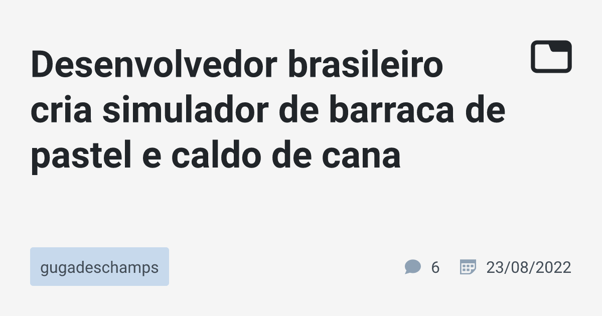 Pastel e caldo de cana: jogo simula venda de comida de rua no Brasil