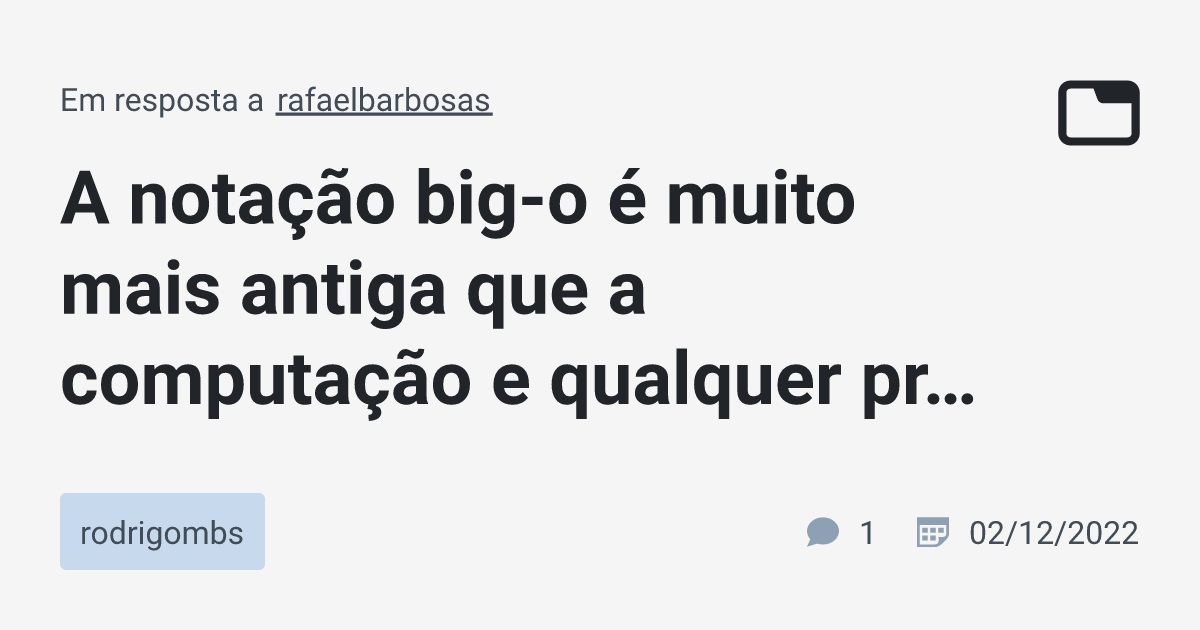 A notação Ômega